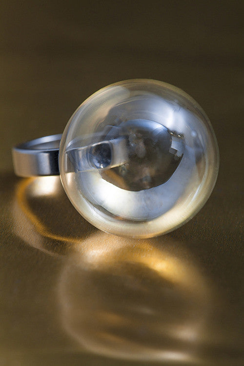 Close up of Glass Bubble Ring by Gentner Design